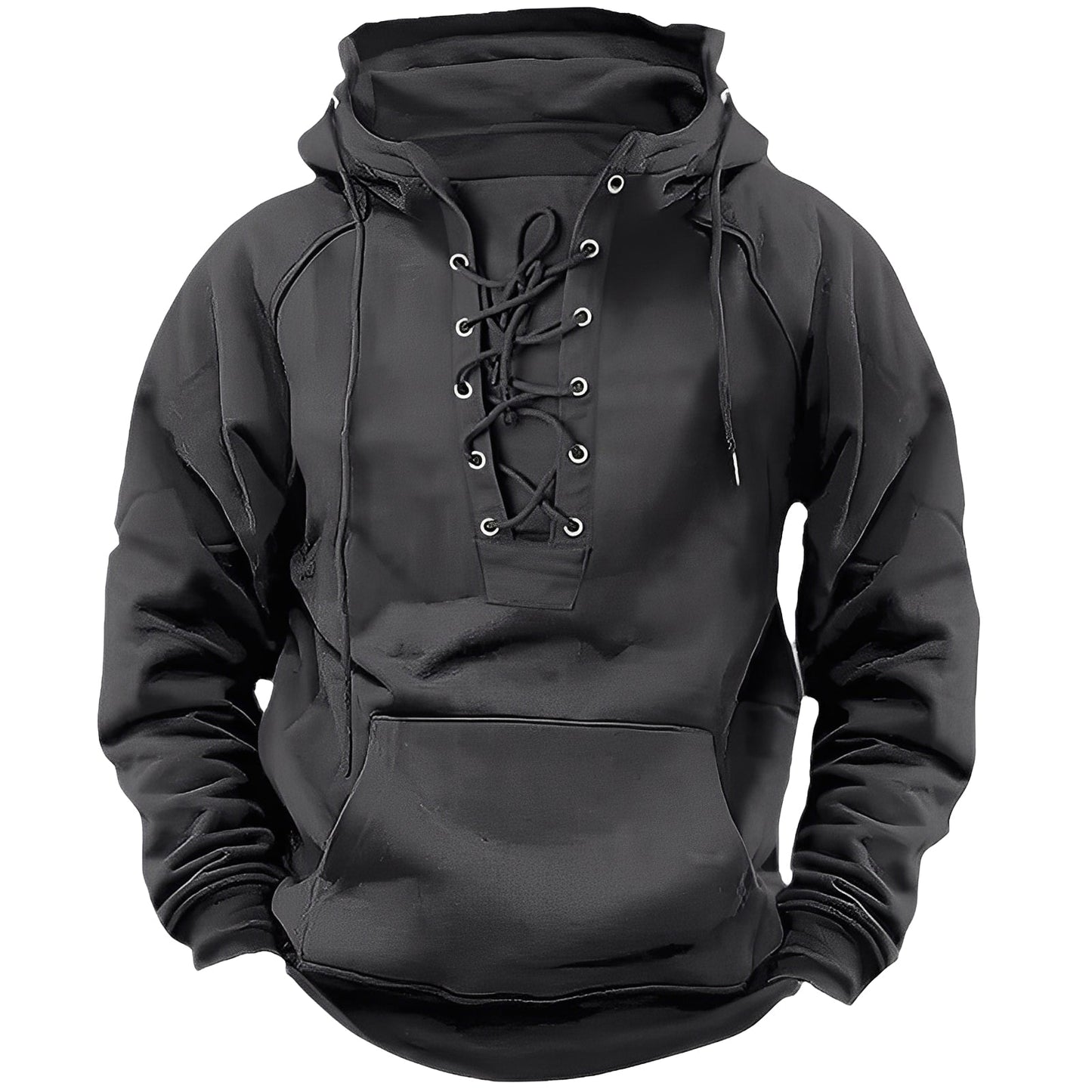 Rodney - Men's Hoodie with Subtle Lacing