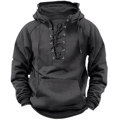 Rodney - Men's Hoodie with Subtle Lacing