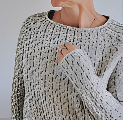 Lucrèce - Locker geschnittener Damenstrickpullover mit Bateau-Ausschnitt