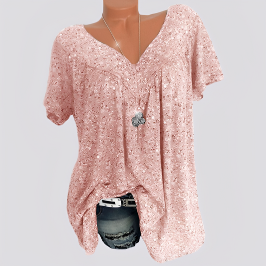 Claudia - Trendige, locker geschnittene Bluse mit Blumenmuster für Damen