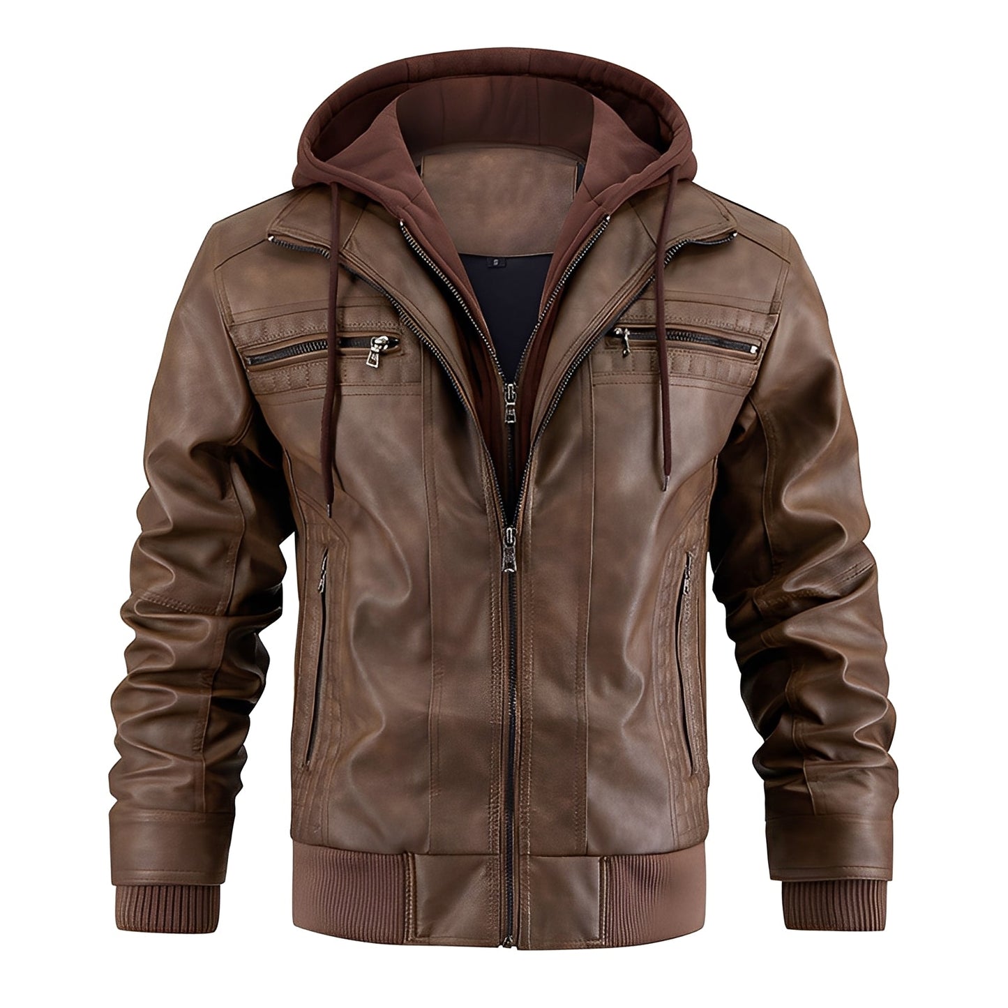 Morley - Veste en cuir classique pour homme avec capuche