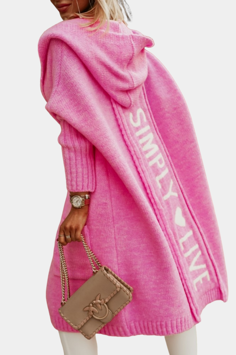 Melyssa - damski kardigan dziany, długi i lekko otwarty