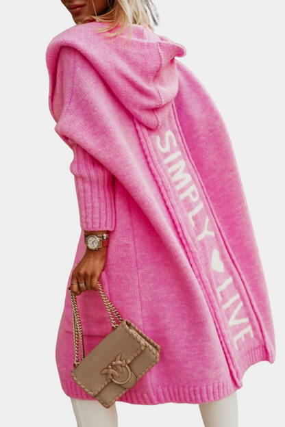 Melyssa - damski kardigan dziany, długi i lekko otwarty