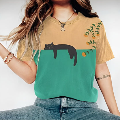 Alvina - Luźna damska koszulka z nadrukiem