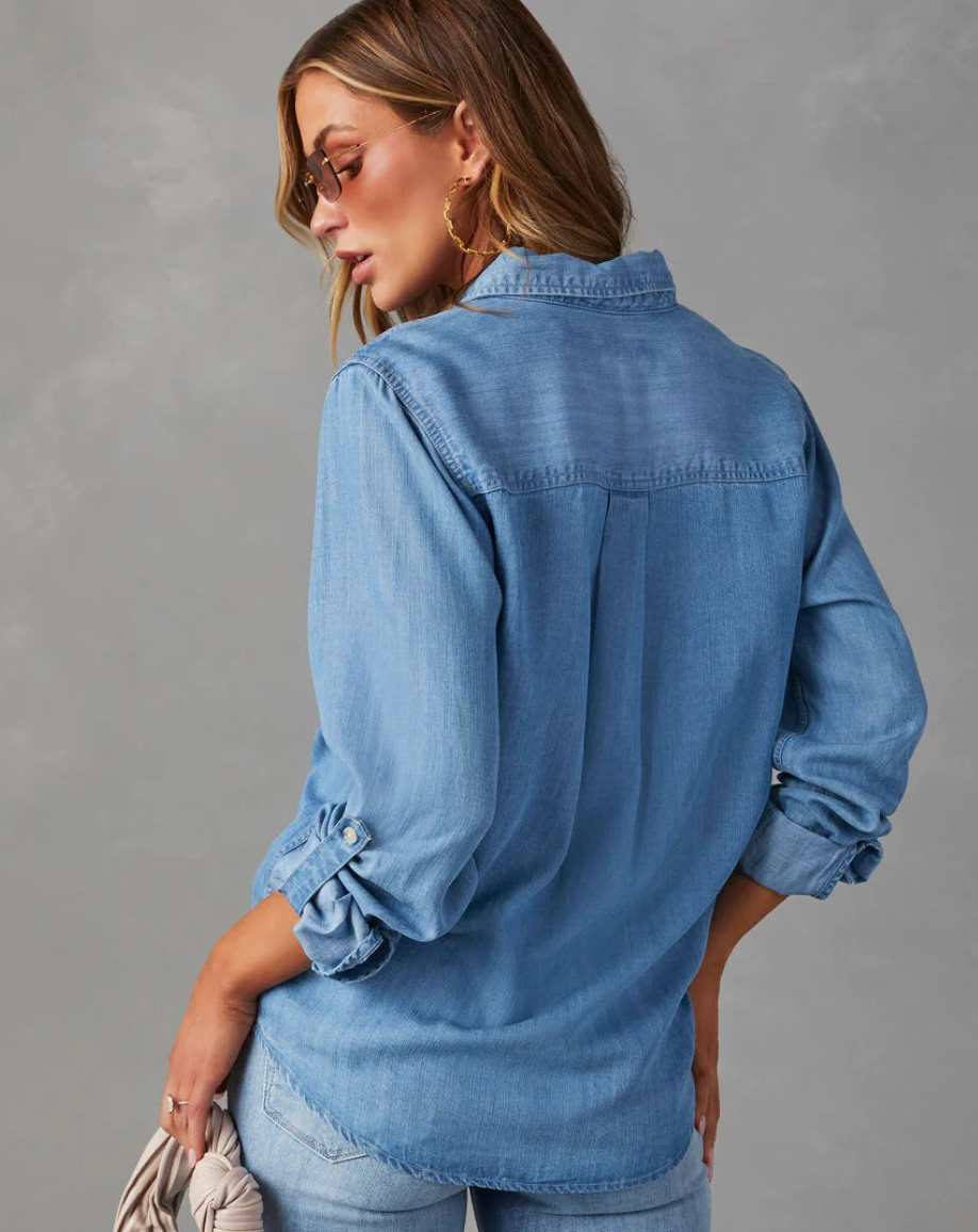 Susan - Vintage-Jeanshemd für Damen mit Reverskragen