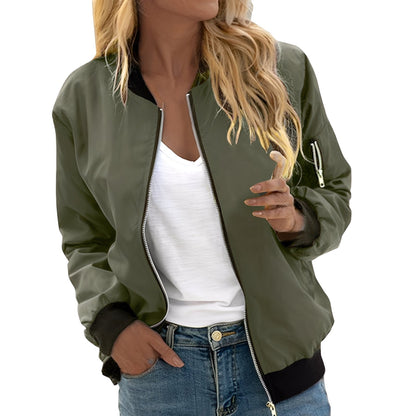 Shirlee - Veste bomber femme confortable au style rétro classique