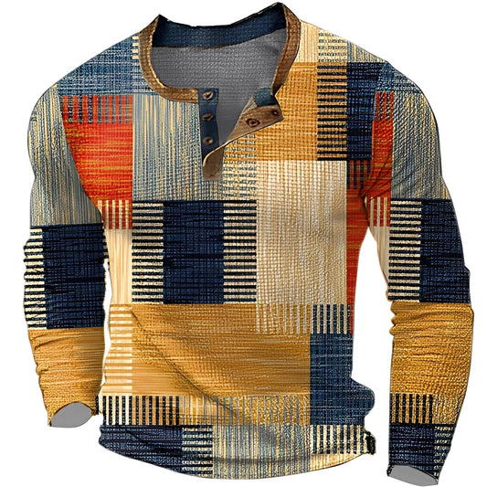 Brennan - Bequemes, bedrucktes Herren-Langarmshirt