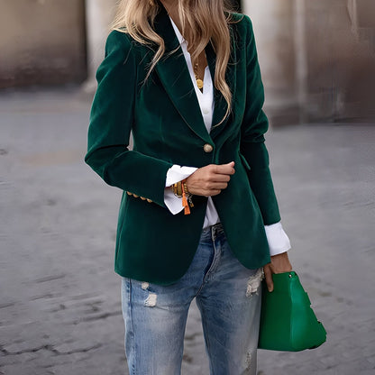 Alise - Edler, schmal geschnittener Damenblazer aus Samt