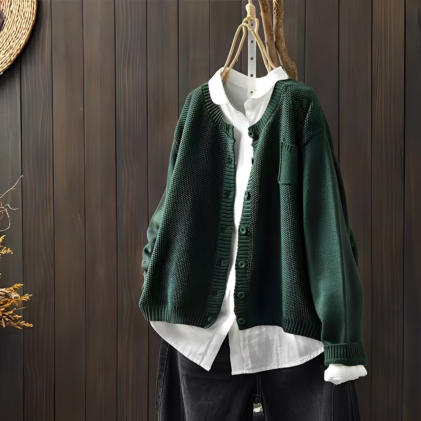 Shanon - Klassische, weit geschnittene Damen-Strickjacke