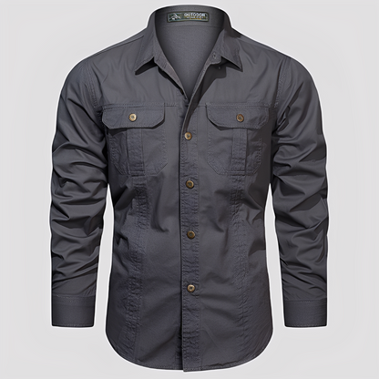 Ranulph - Chemise cargo homme confortable à manches longues