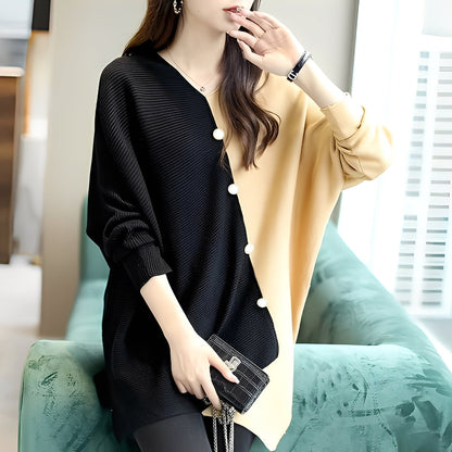 Madilynn - Wygodny damski sweter z wzorem łat