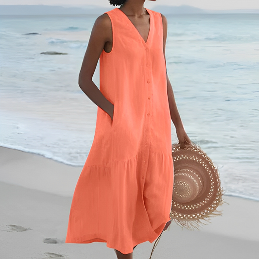 Sabryna - Schlichtes Leinenkleid für den Sommer