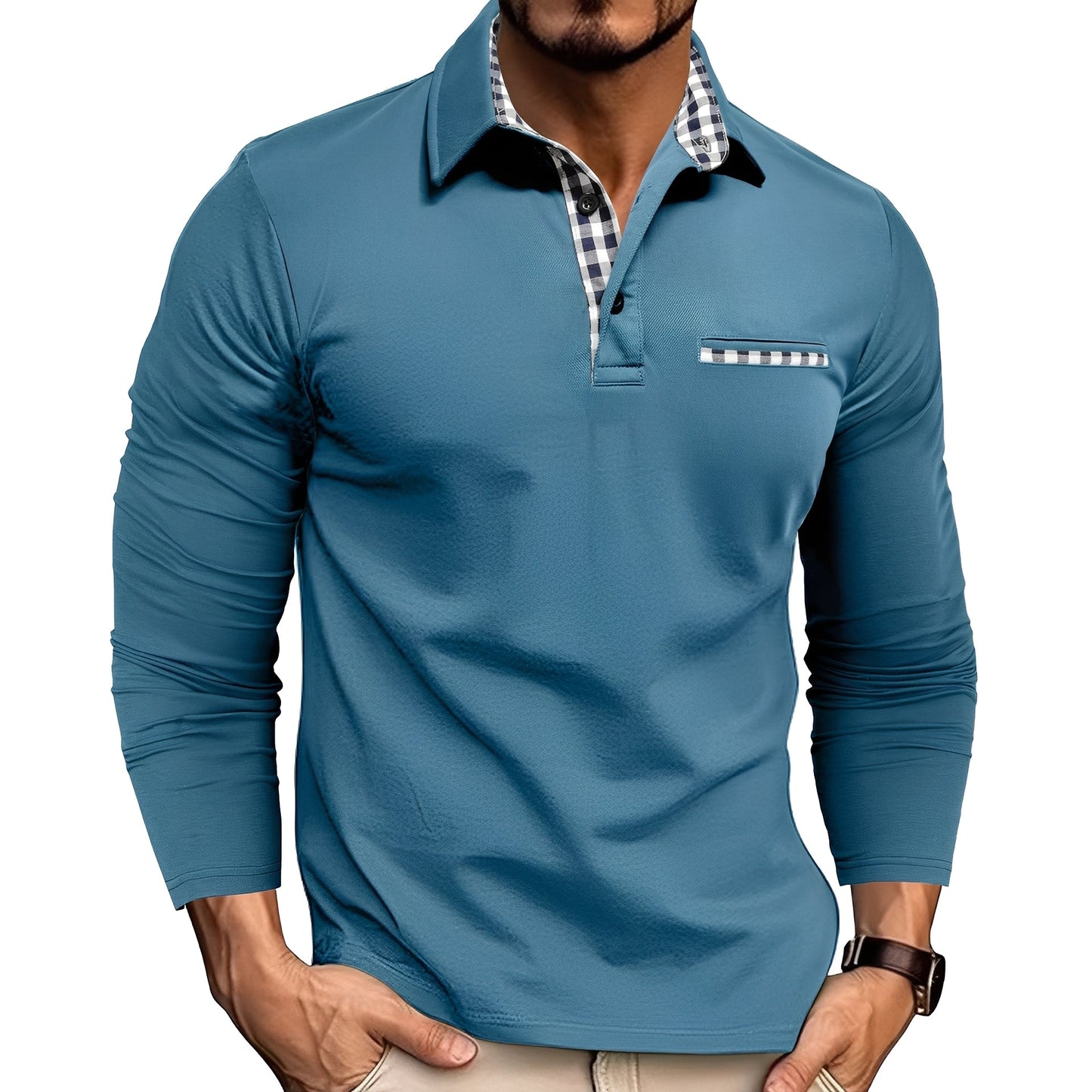 Charel - Elegantes Herren-Poloshirt mit langen Ärmeln