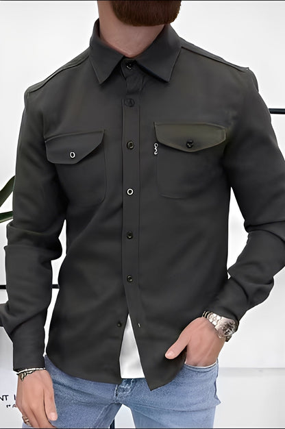 David - Chemise décontractée pour homme avec poches