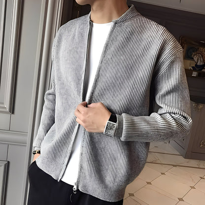 Damon - Retro pletený svetr na zip pro muže