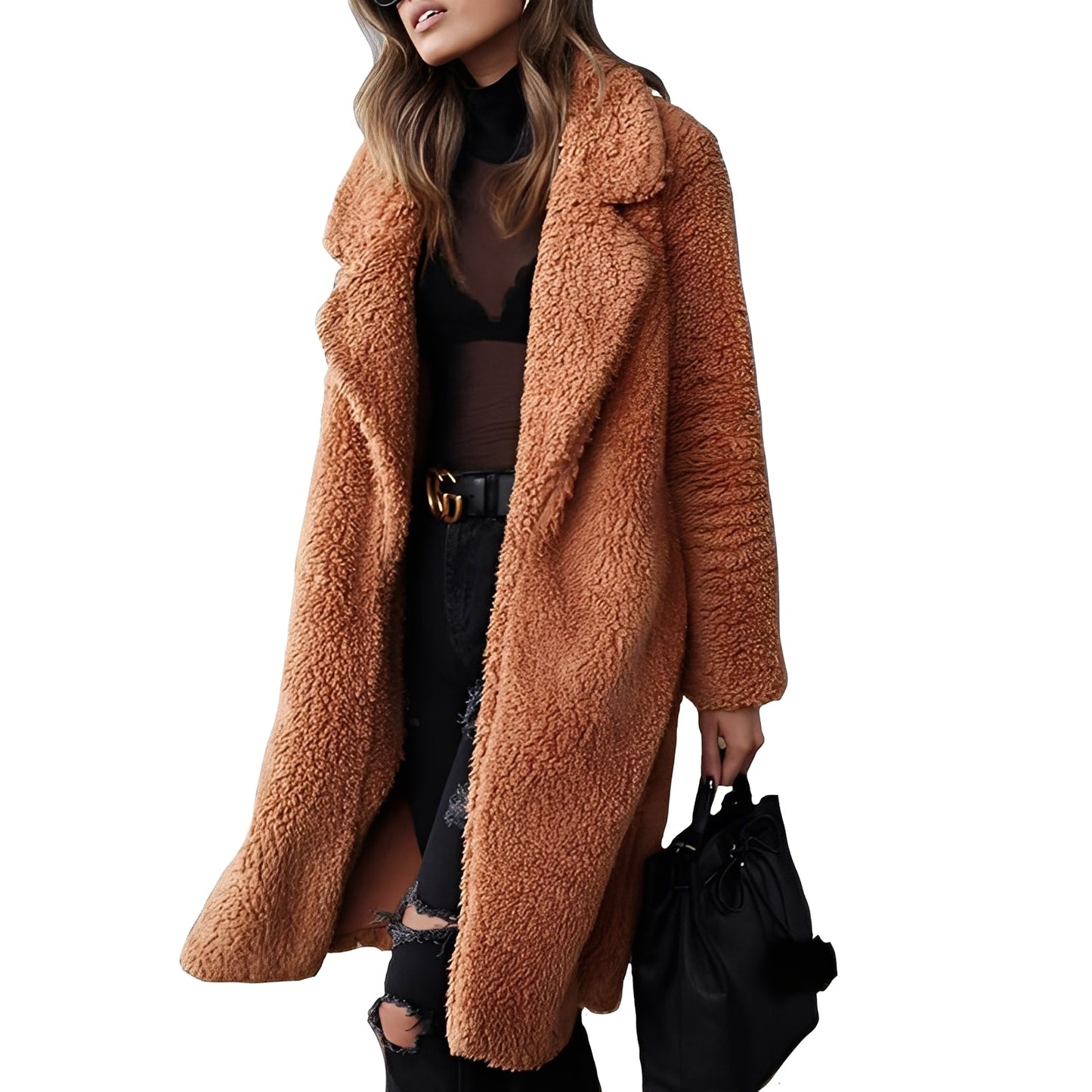 Katharine - Women's Wool Plush Coat with Elegance