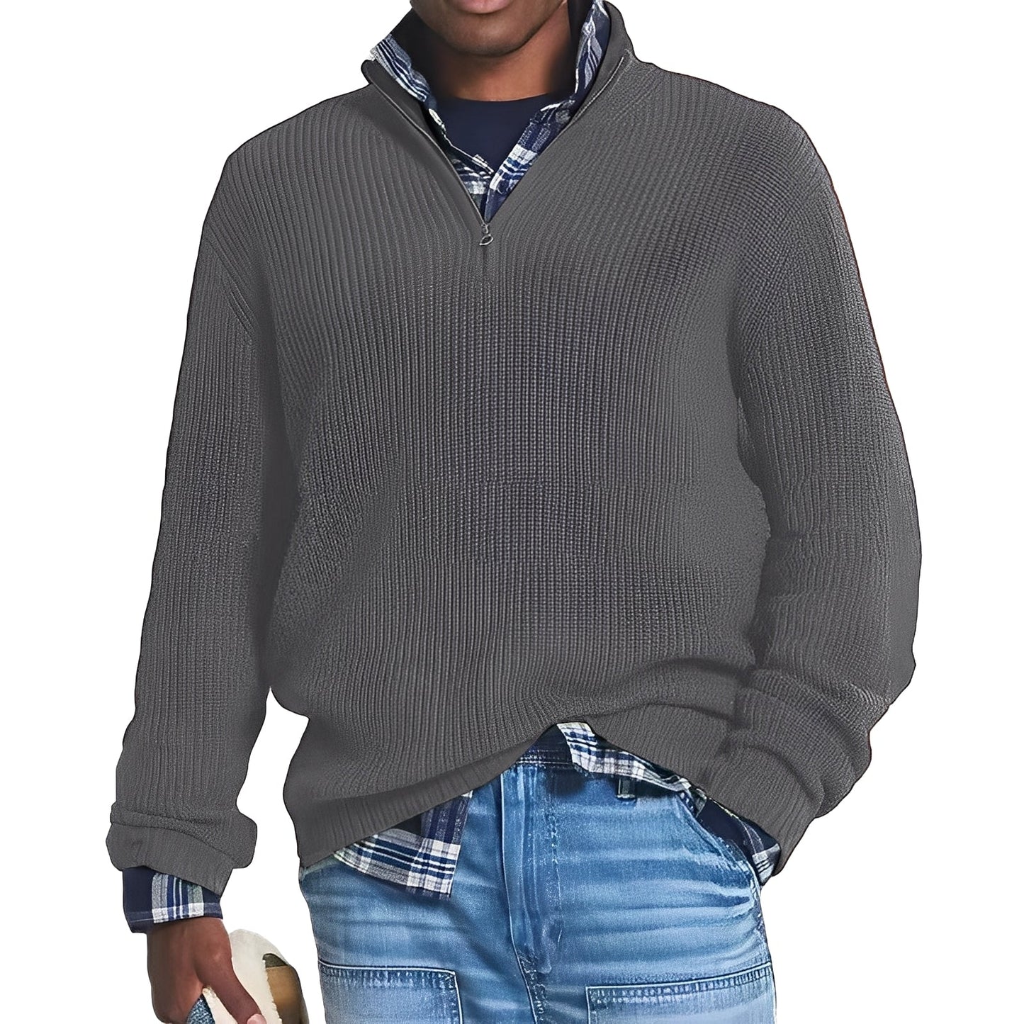 Edward - Cashmere men's sweater with zipper in modern design