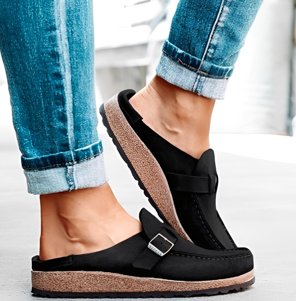 Briana - Sandales slip-on pour femmes avec boucle et confort