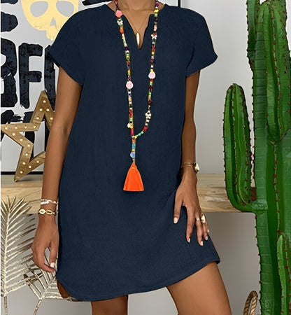 Ellia - Bequemes Sommerkleid mit kurzen Ärmeln für Damen