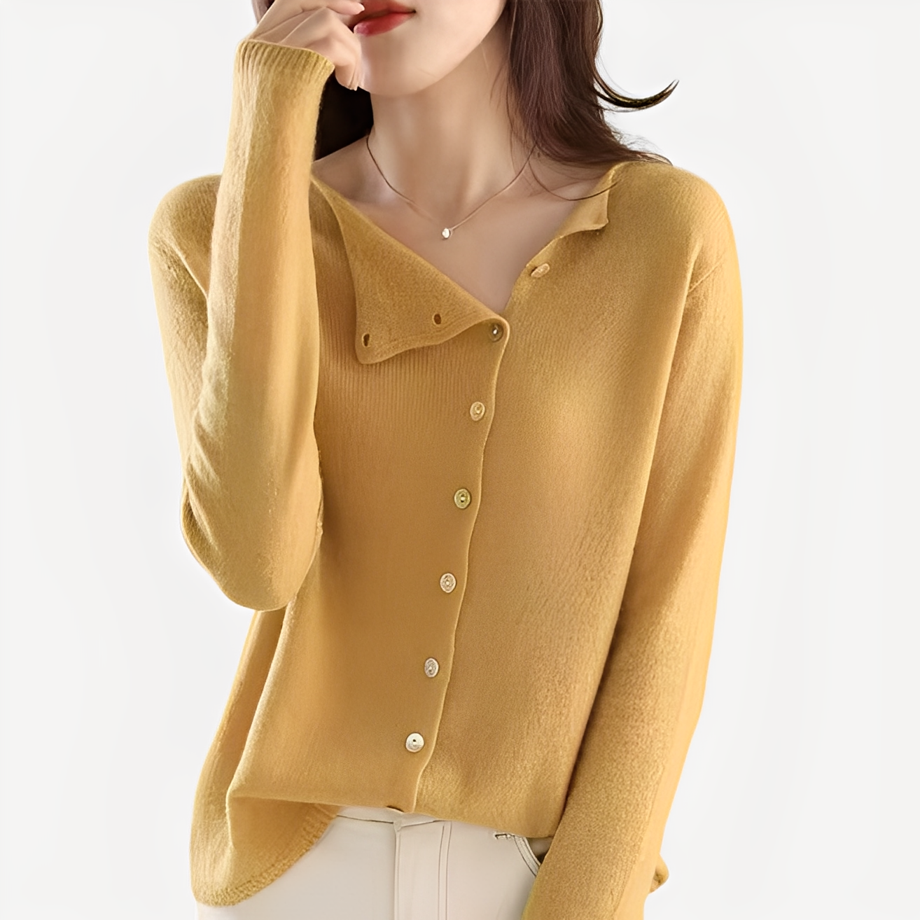 Daria - Elegant, warm single-breasted cardigan for women