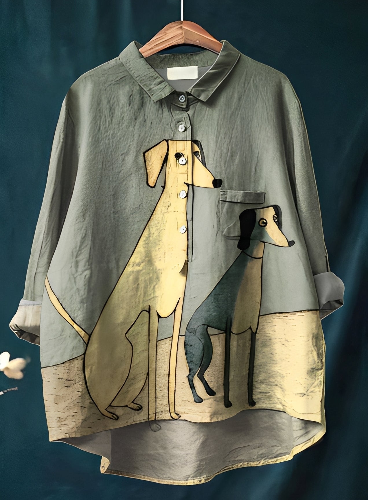 Eyden - Camicetta artistica a maniche lunghe per donna