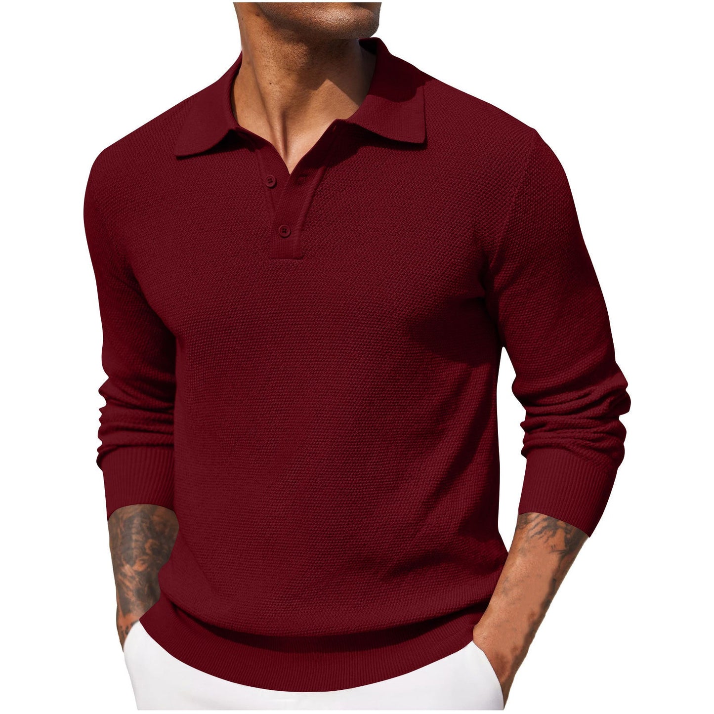 Jerrod - Elegante polo para hombre con mangas largas