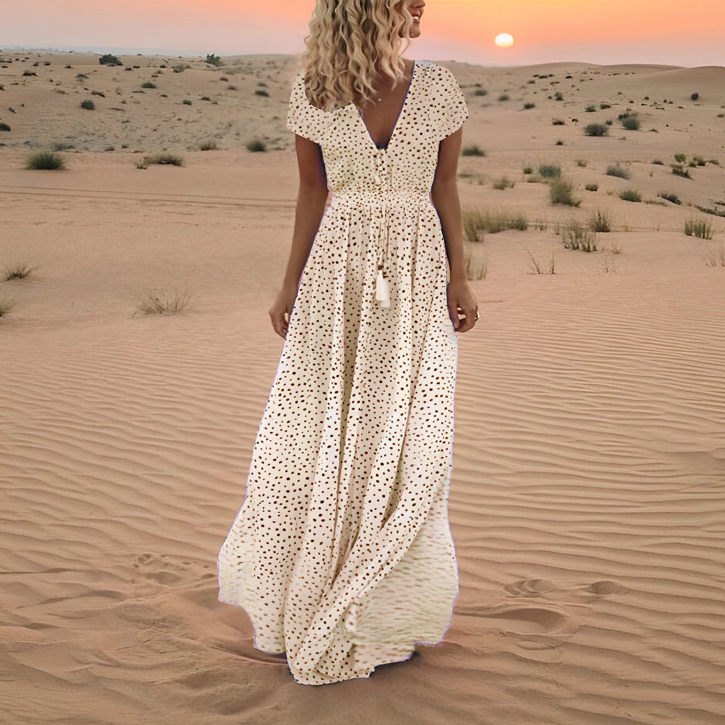 Shanna - Tupfen-Boho-Sommerkleid für Damen