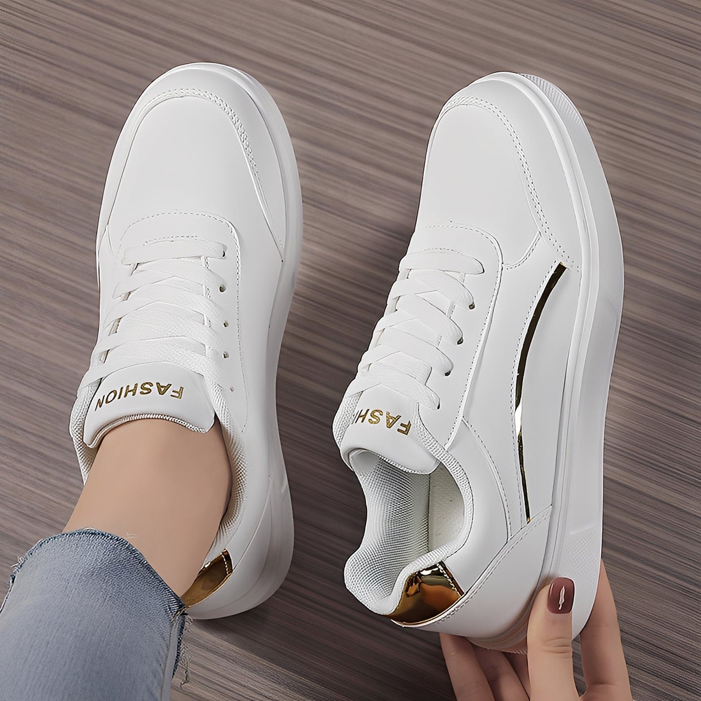 Rexanne - Trendy women's sneakers made of PU leather