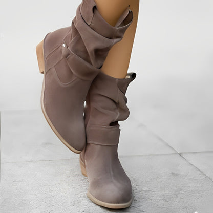 Marjorie - Bequeme Wildlederstiefel mit extra weiter Passform für Damen