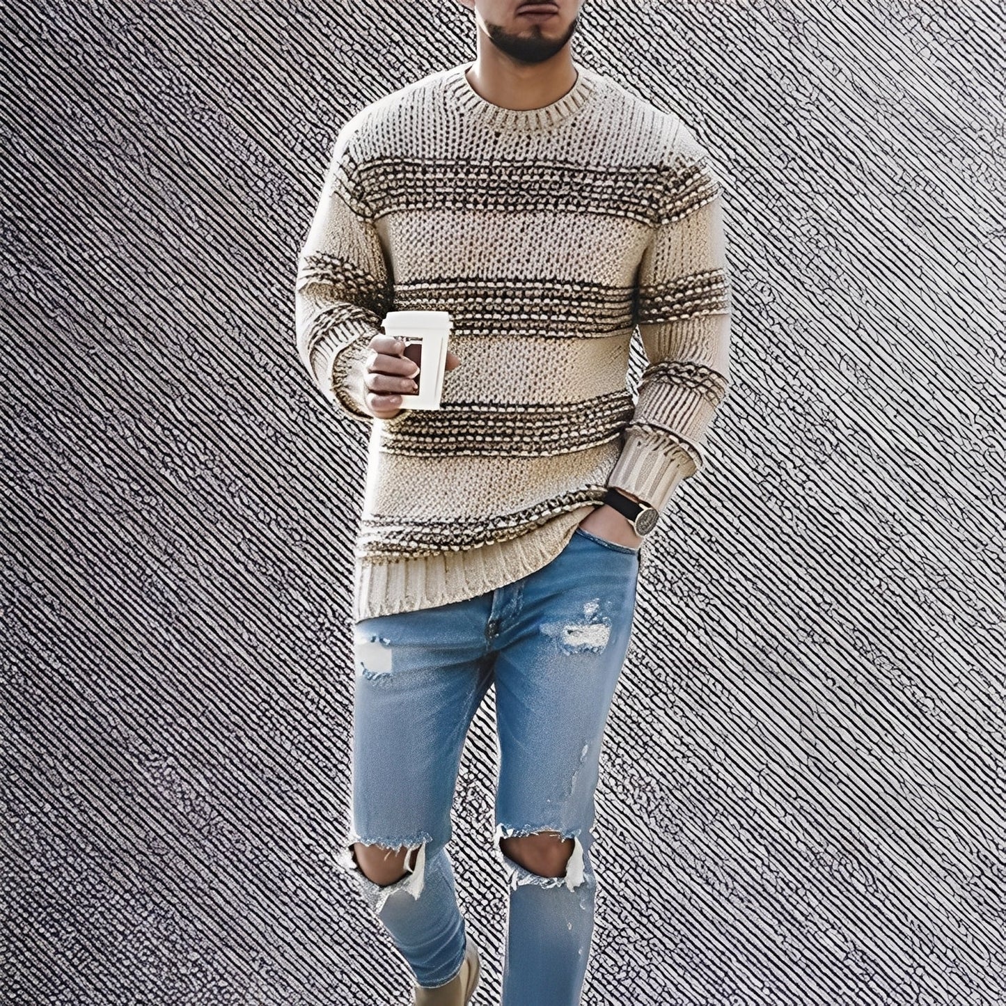 Kenzo - maglione da uomo con sottili righe