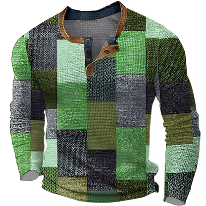 Brennan - wygodna, z nadrukiem męska koszulka z długim rękawem