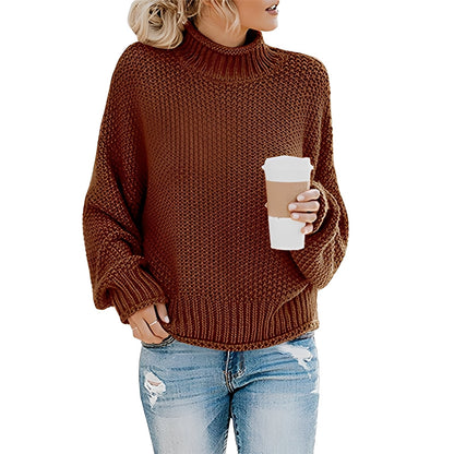 Evalyn - Cozy women's sweater with high collar