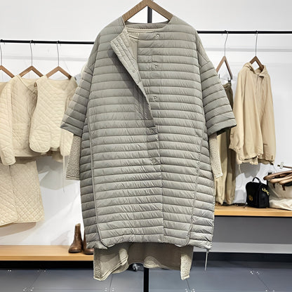 Gladys - Bequemer Damenmantel in großen Größen mit Knöpfen