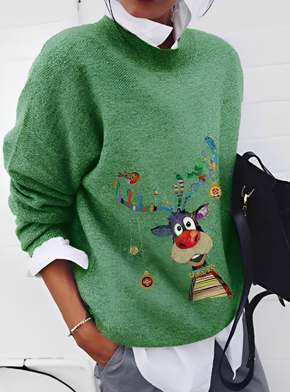 Milly - Stilvoller, locker geschnittener Damenpullover mit Muster