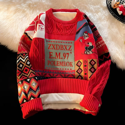 Charles - Stilvoller, locker gestrickter Weihnachtspullover für Damen