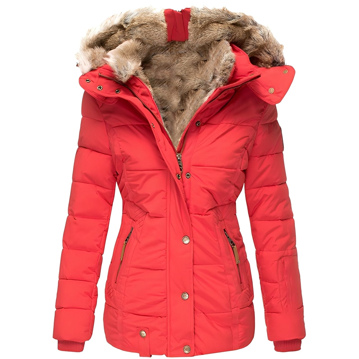 Odelia - Elegante, figurbetonte Jacke mit Pelzkragen für Damen