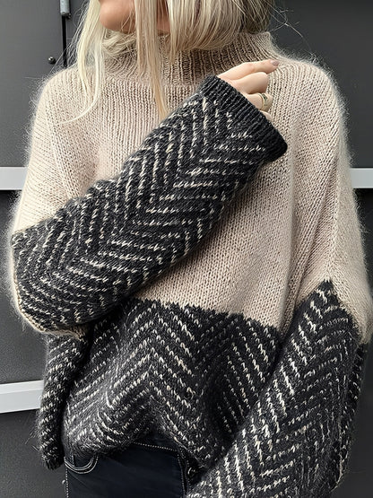 Giselle - Modny, kolorowy sweter z golfem dla kobiet