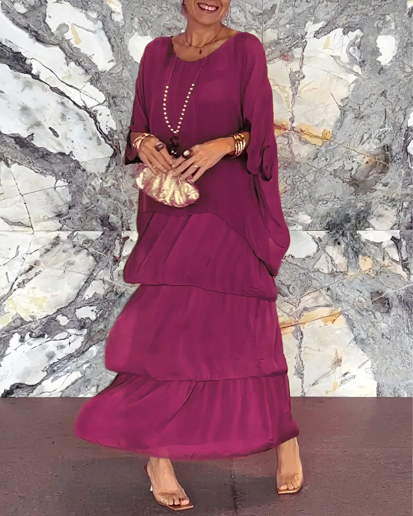 Lillian - Damen-Chiffonkleid, elegant und locker geschnitten