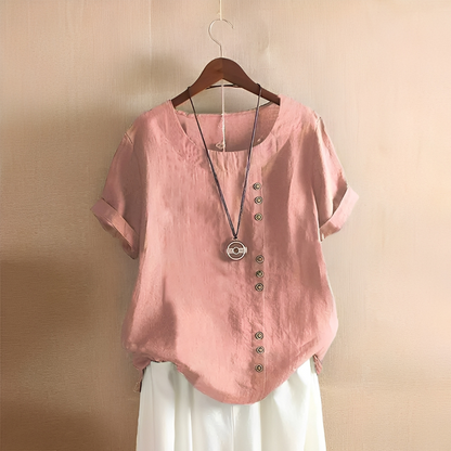 Corrine - Chemisier en lin classique et décontracté pour femmes