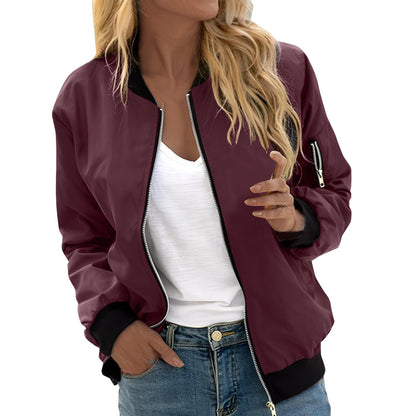 Shirlee - Veste bomber femme confortable au style rétro classique