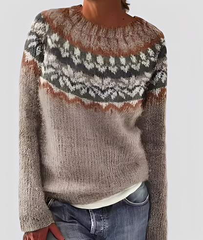 Christal - Elegancki, luźno skrojony damski sweter z wełny