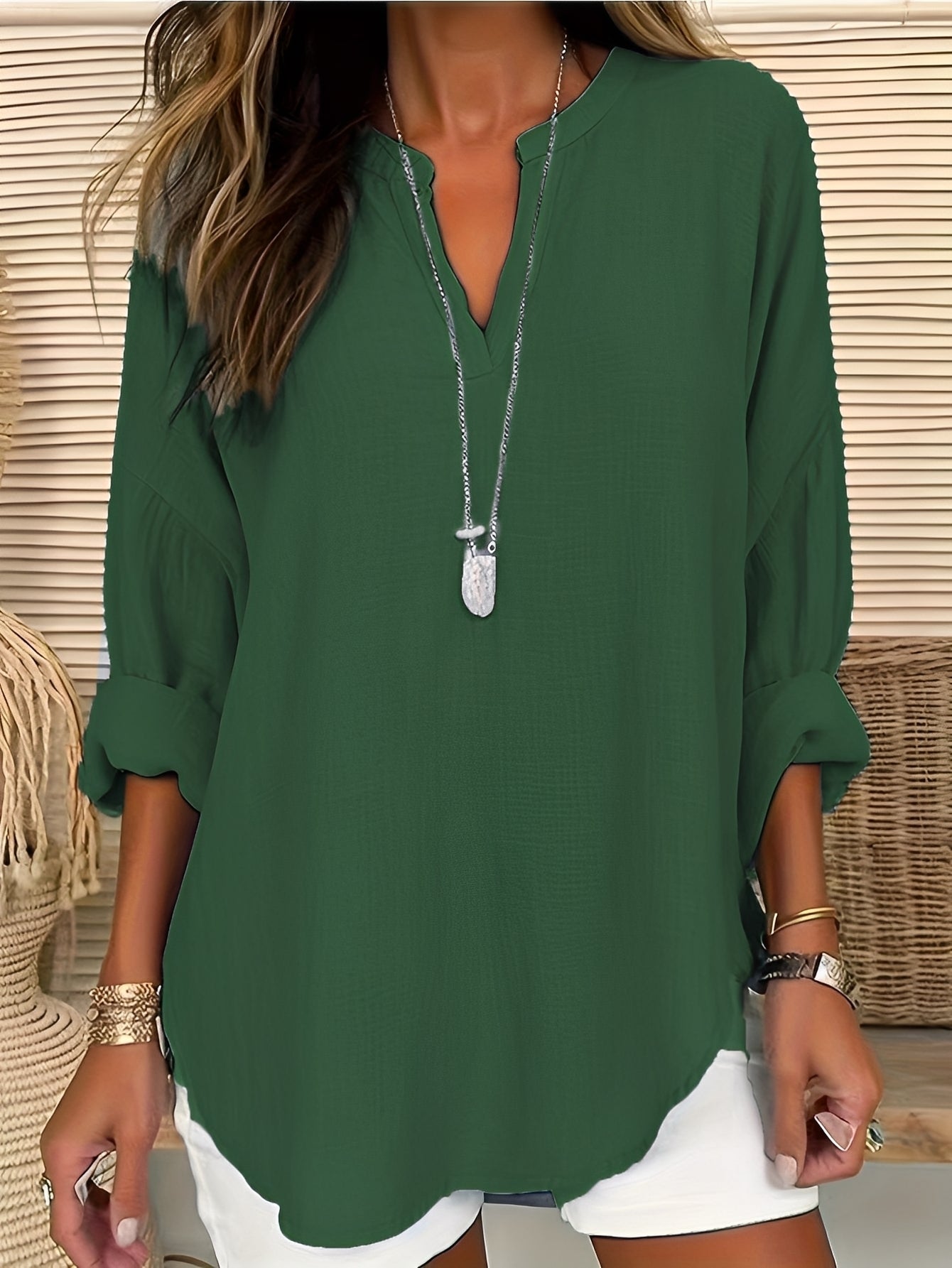 Colleen - Bequeme, locker sitzende Damenbluse aus Leinen
