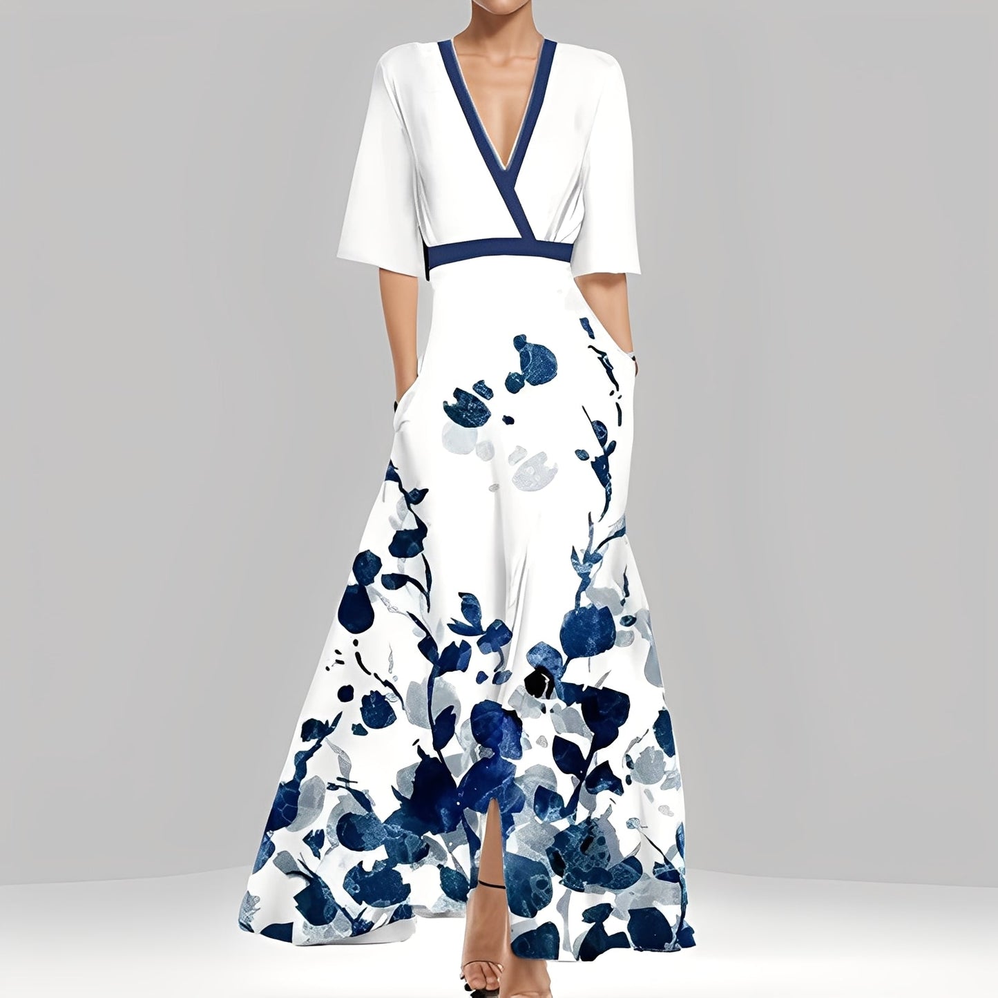 Geneviève - Elegante vestido de flores para mujer