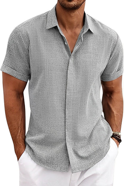 Theodore - Chemise décontractée légère pour homme à manches courtes, aérée