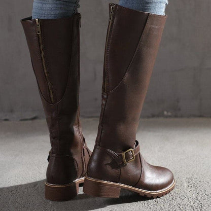 Marisa – bottes en cuir à talon bloc