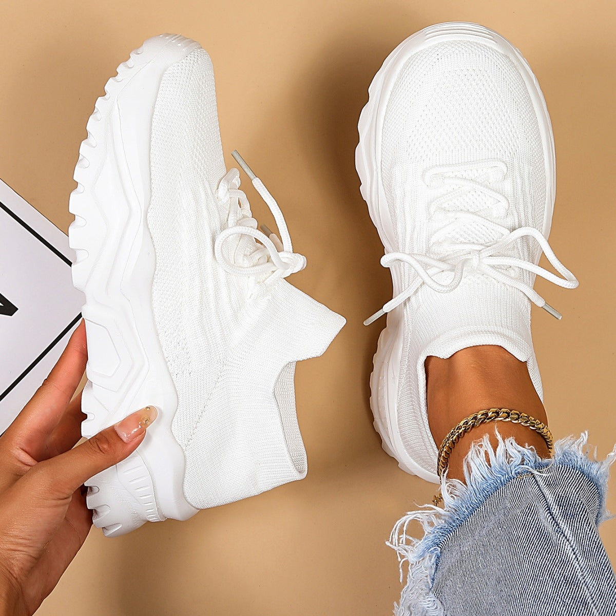 Wendi - Comfortable, loose knit sneakers for women