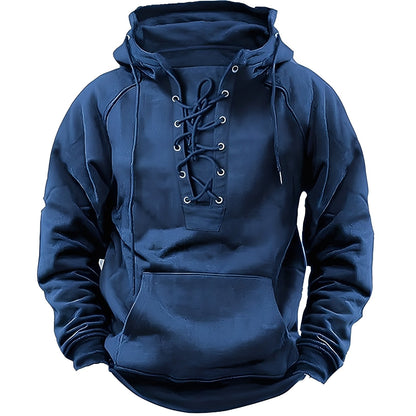 Rodney - Men's Hoodie with Subtle Lacing