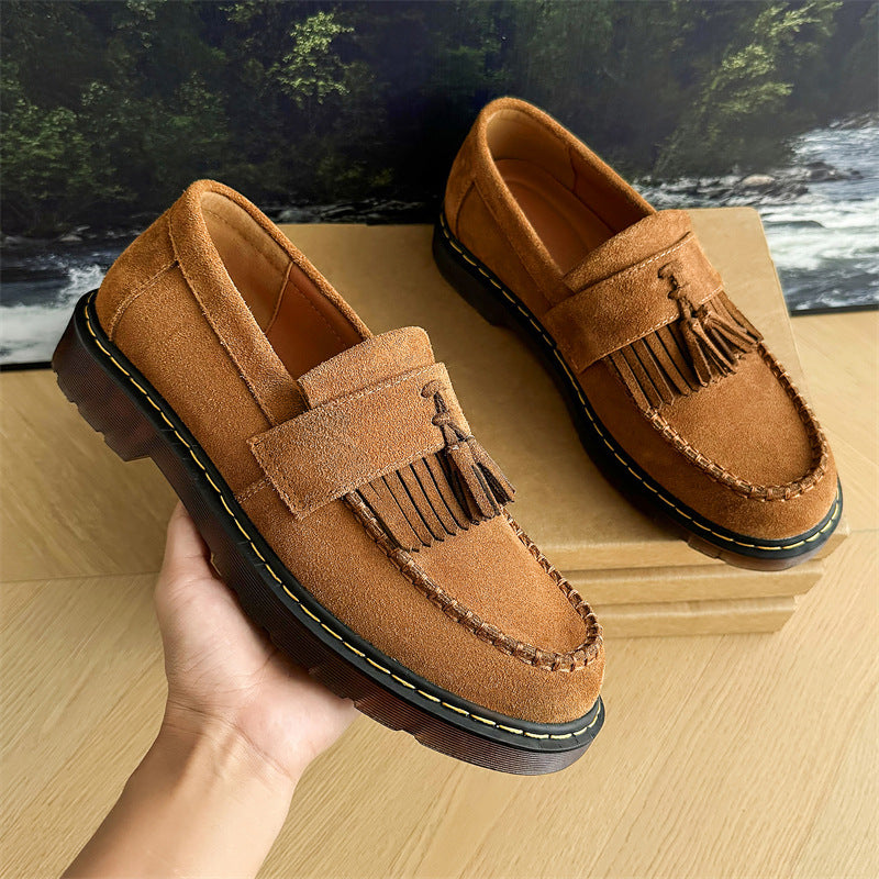 Milton - Men's suede loafers with tassels in modern design