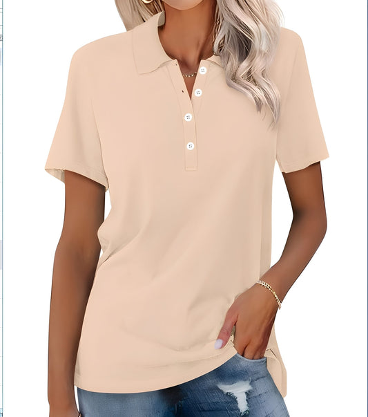 Glenna - Bequemes, figurbetontes Kurzarm-Poloshirt für Damen