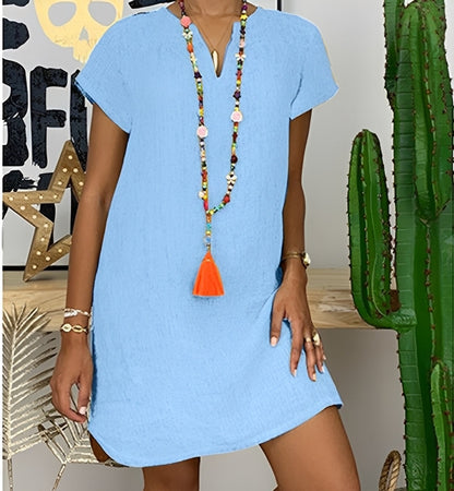 Ellia - Bequemes Sommerkleid mit kurzen Ärmeln für Damen